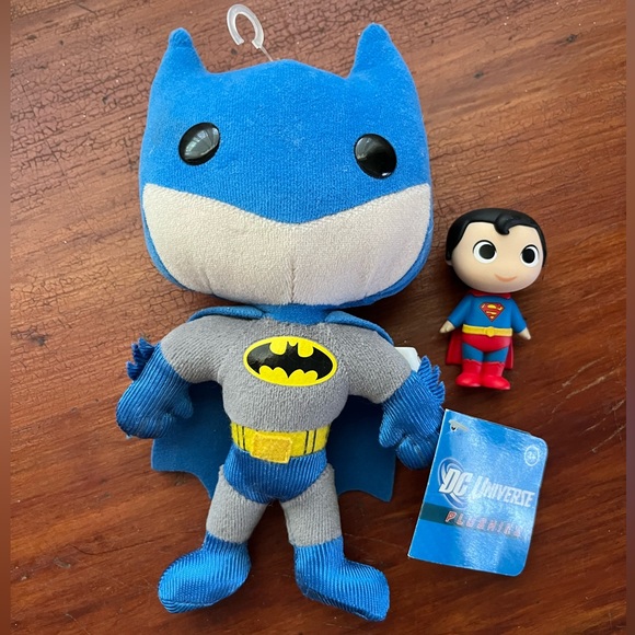 NWT FUNKO POP Batman Plush & Superman Mystery Mini Lot - Picture 1 of 6